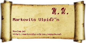 Markovits Ulpián névjegykártya