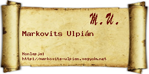 Markovits Ulpián névjegykártya